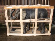 LIFESIZE CRATED ELEPHANT