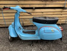 1974 VESPA 150CC, BLUE GOOD CONDITION, HAD RECENT RESPRAY, STARTS/RUNS/DRIVES, NEEDS RE-REGISTERING