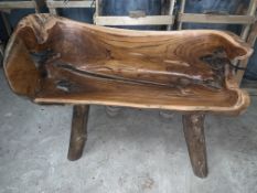 SOLID TEAK DRIFTWOOD BENCH