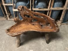 SOLID TEAK DRIFTWOOD BENCH
