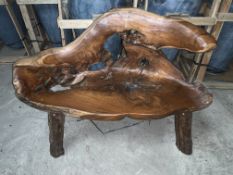 SOLID TEAK DRIFTWOOD BENCH