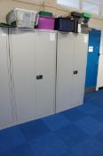 x 2 metal storage cupboards