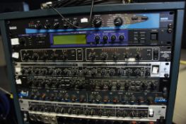 Data cabinet comprising Lexicon MPX110 dual channel processor REV500 digital reverberator Drawmer KX