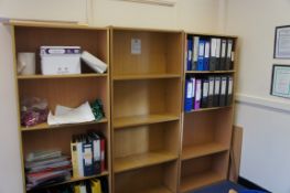 x 3 wooden bookcases