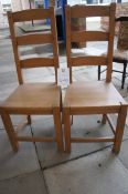x 2 ladder back wooden chairs