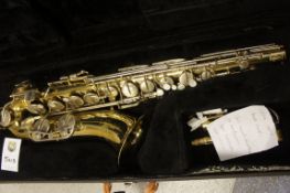 Tenor sax in carry case