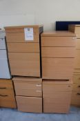 x 4 three drawer pedestals