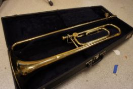 Trombone in carry case