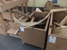 Wooden Work Bench and 2x Wheeled Wooden Boxes