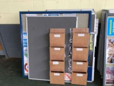 22x Various Size Pin Boards and 2x Wooden Leaflet Holder