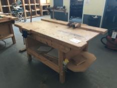 Wooden Carpenters Bench to Include 2x Vices