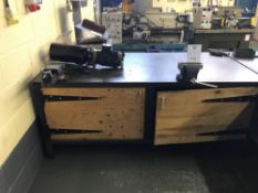 Metal Work Bench to Include 2 x vices plus contents