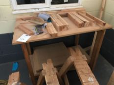 Wooden Bench and 5x Saw Horses