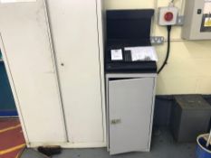 2x Metal Cupboards Plus Frame and Contents