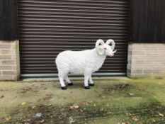 LIFESIZE CRATED HEAVY RESIN SHEEP
