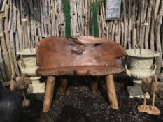 LARGE HEAVY HIGHLY POLISHED DRIFTWOOD BENCH