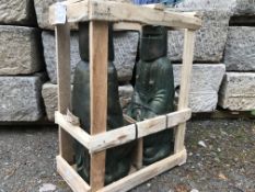 CRATED PAIR TERRECOTTTA NED KELLY STATUES