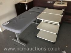 Massage bed and 2 x beauty trolleys