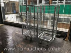 2x Metal roller container