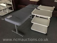 Massage bed and 2 x beauty trolleys