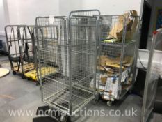 3x Metal roller container