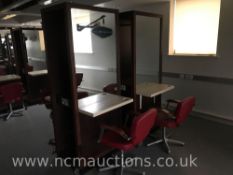 2 x Double sided hair dressing stations with 4 chairs