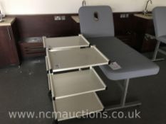 Massage bed and 2 x beauty trolleys