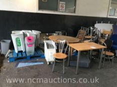 Assorted tables and chairs etc