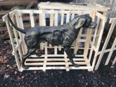 LARGE CAST IRON DOG STATUE