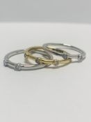 9ct three ring dress style diamond ring