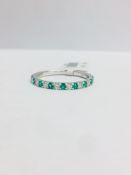 9CT Yellowm Gold Emerald diamond Eternity Ring