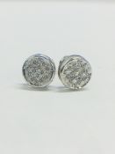 9ct WHITE gold stud earrings