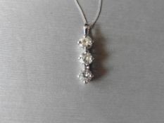 1.00ct Trilogy style pendant set with 3 brilliant cut diamonds
