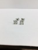 1.00ct Solitaire diamond stud earrings set with brilliant cut diamonds