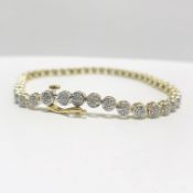 9ct white gold diamond bracelet,1ct total diamond weight.