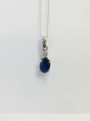 9CT White Gold Sapphire diamond pendant