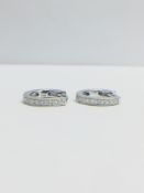 9K SINGLE row diamond hoop Earrings