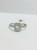 9CT white Gold Fancy bagette and round designer diamond ring