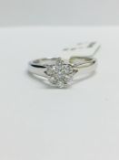 9CT White Gold Cluster style ring