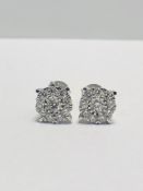 Large 9ct diamond solitaire style illusion style earrings
