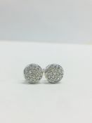 9ct WHITE gold stud earrings