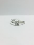 9CT White Gold illusion style Diamond Ring with a diamond set band.diamond colour HI
