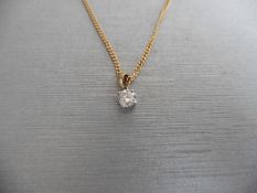 0.25ct diamond solitaire pendant set in 18ct gold. Brilliant cut diamond