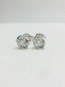 9CT White Gold Diamond Stud Earrings