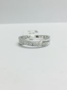 9Ct white gold Crossover eternity band ring