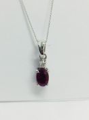 9CT White Gold Ruby diamond pendant