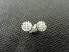 0.17ct illusion set diamond stud earrings in 9ct white gold. Small round cut diamonds