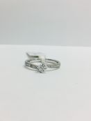 9ct White Gold diamond Solitaire twist style ring