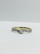 9ct Yellow Gold Diamond Solitaire ring with Diamond set shoulders