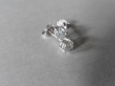 0.80ct Diamond solitaire earrings set with brilliant cut diamonds